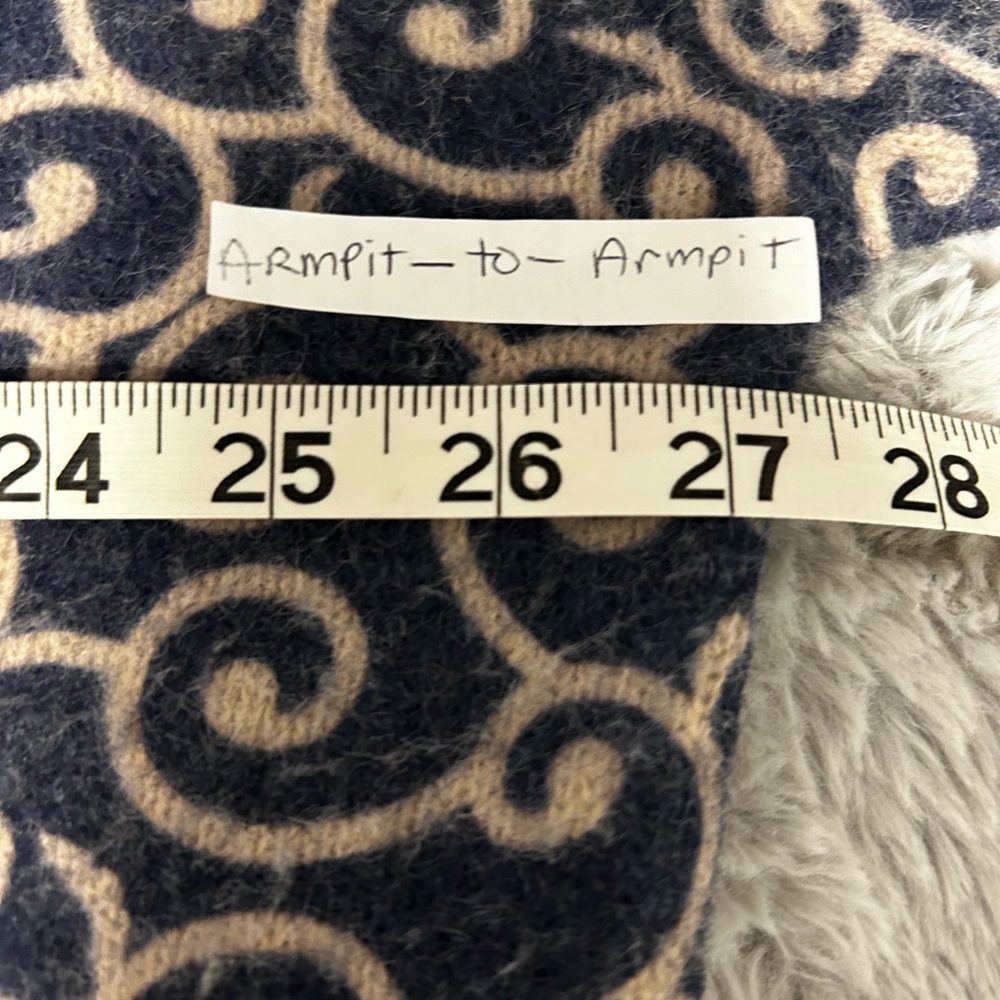 Navy and Beige Wagara Patchwork Patterned oversiz… - image 3